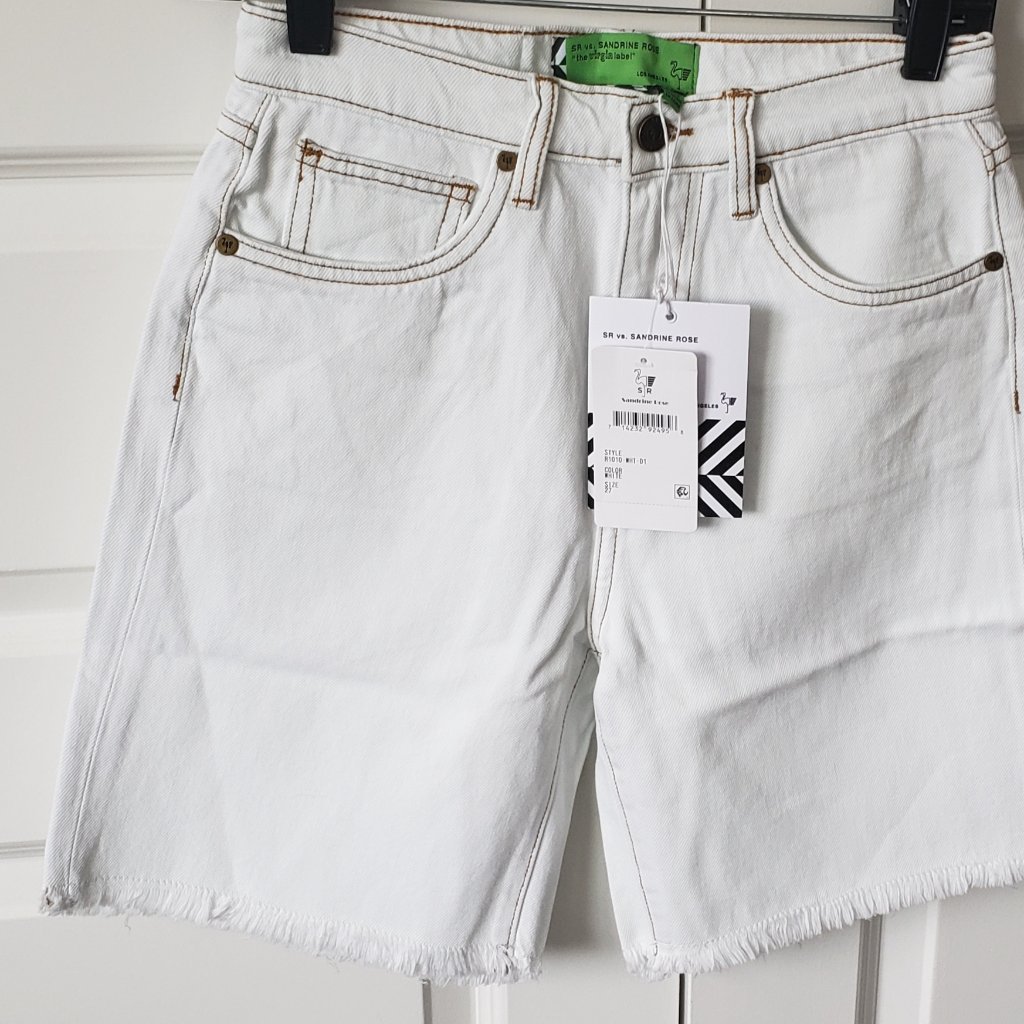 Nwt: Sandrine Rose X Free People White Jean Shorts Size 27
